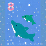 【Personal works】イルカのおやこ／春夏(Dolphin parent and child／Spring and Summer／illustration／
